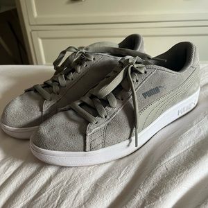 Sage green puma sneakers